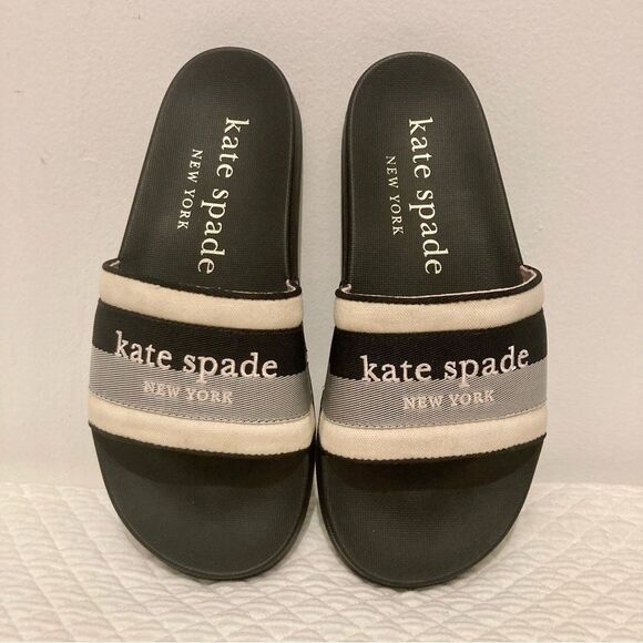 Kate Spade New York Womens Buttercup Slide Sandals Parch/black Womens Size 5 NIB - Picture 1 of 9